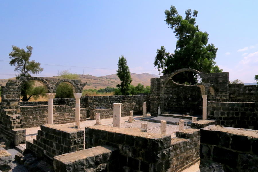 Ancient ruins at Kursi  in Israel  Photograph by Barb Gabay