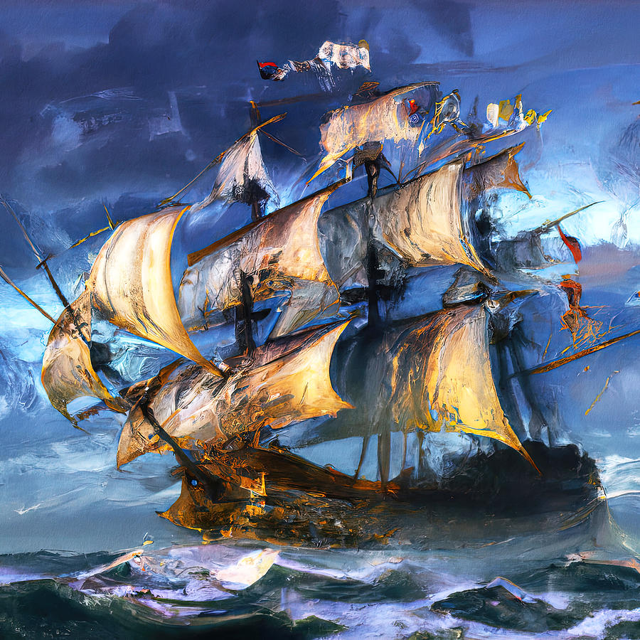 Ancient Spanish Galleon, 06 Painting by AM FineArtPrints - Pixels