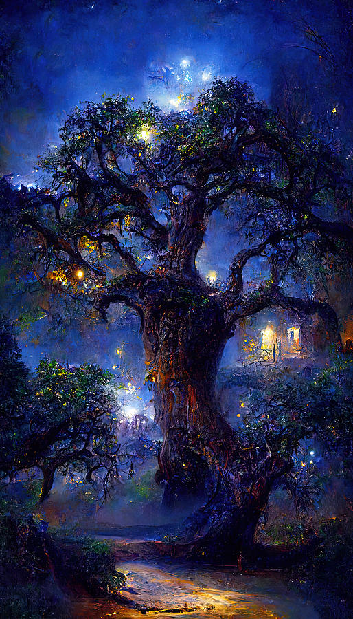 Ancient Spirit Tree, 04 Painting by AM FineArtPrints