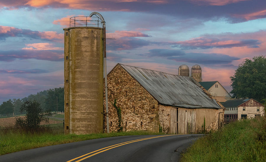 Ancient Stone Barn in Amish Country Photograph by Marcy Wielfaert