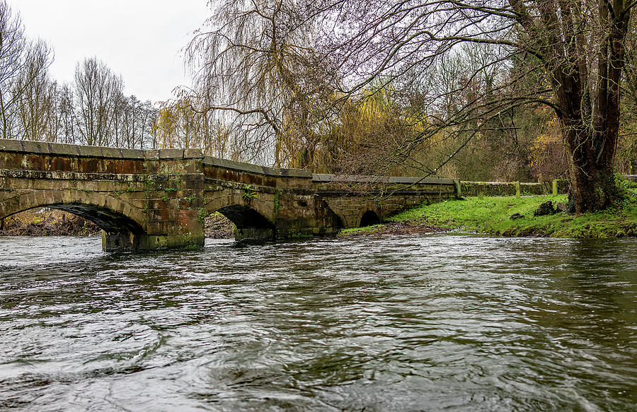 Ancient stone bridge over the River Wye, Bakewell Photograph by Chris Yaxley
