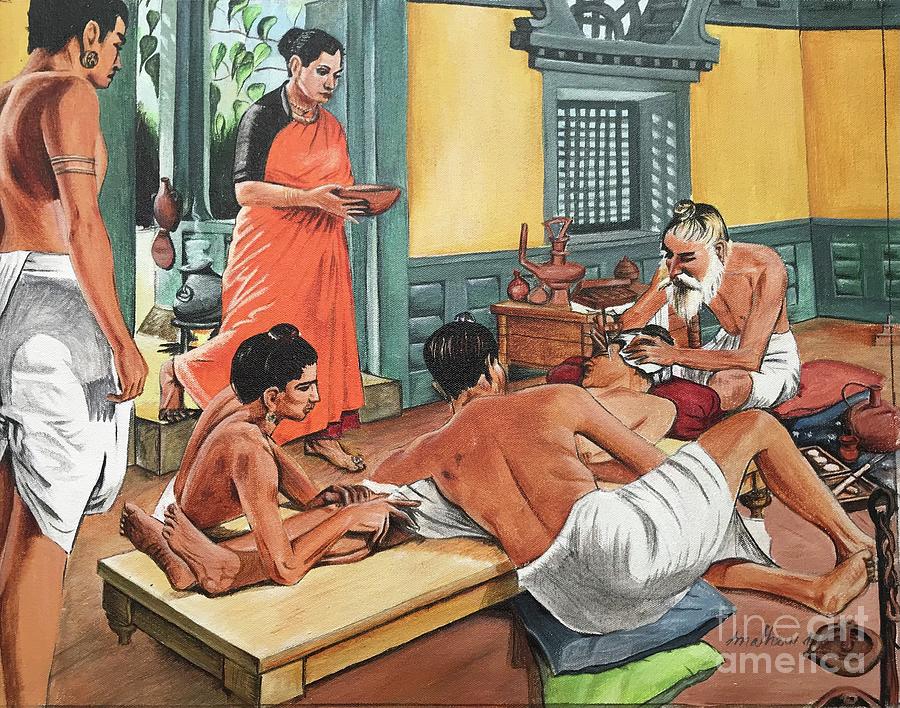 Ancient Surgery by Sushruta Painting by George Jacob