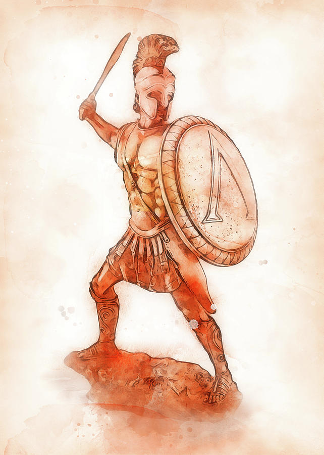 ancient spartan drawing