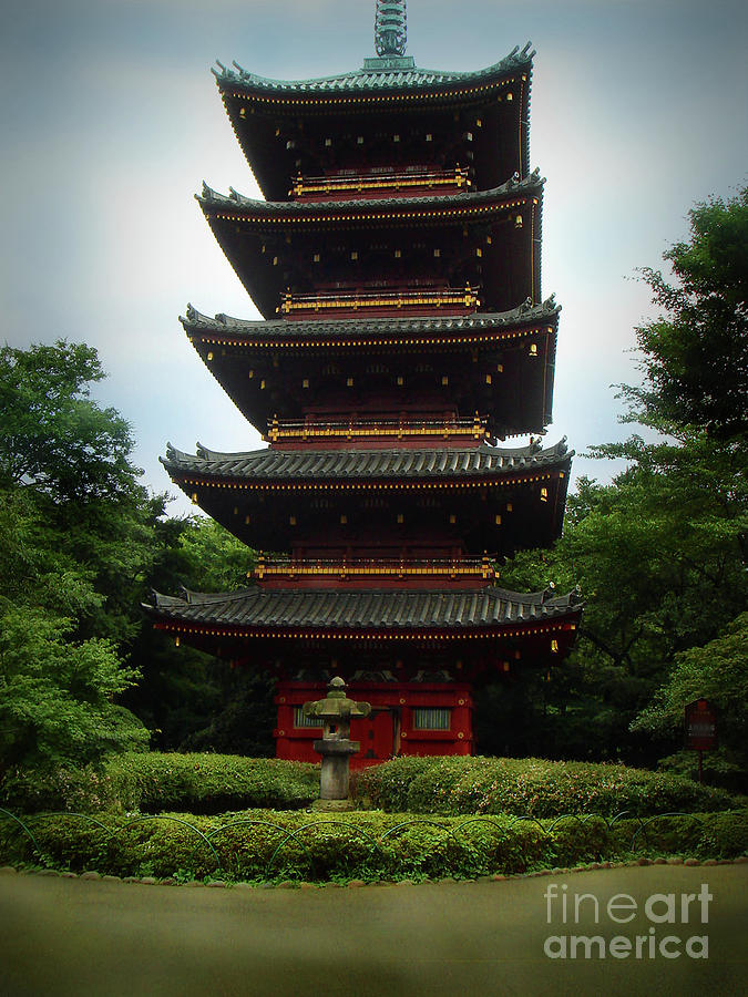 Ancient Wooden Pagoda - Ueno Park, Tokyo Photograph by Yvonne Johnstone