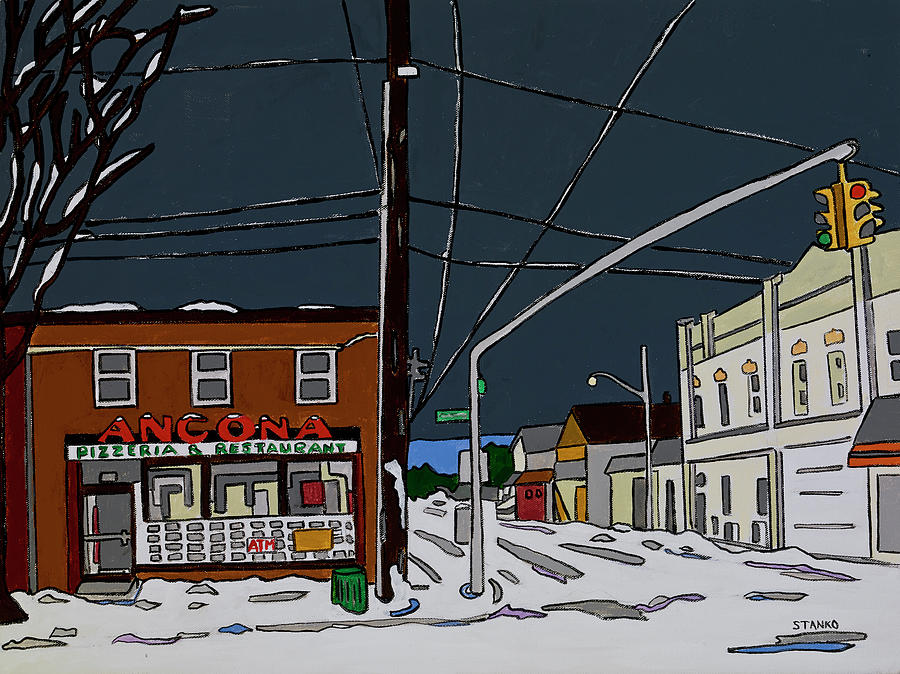 Ancona Pizza Painting by Mike Stanko