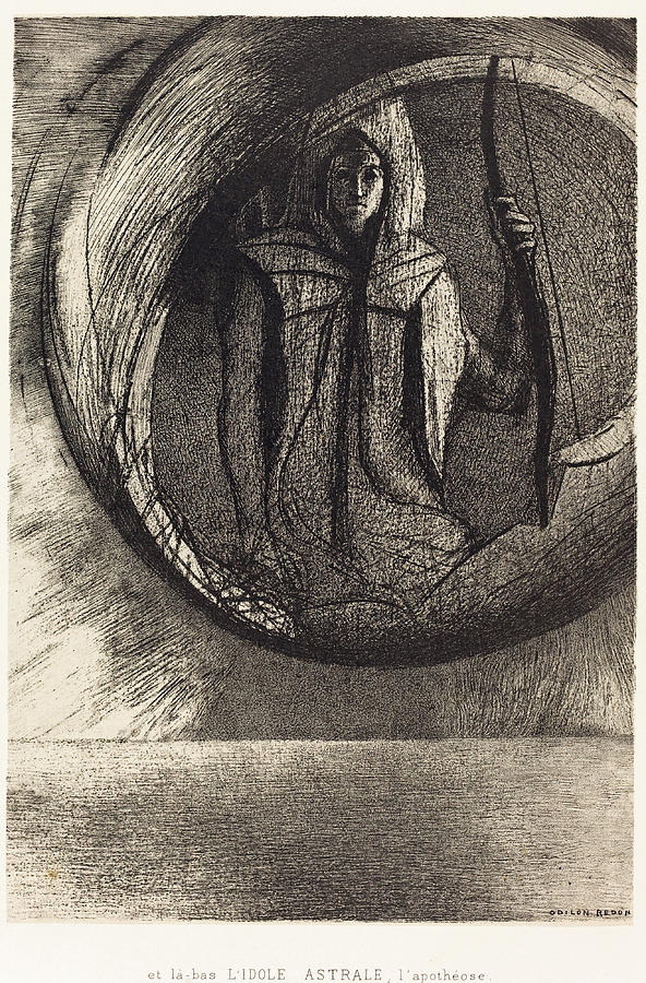 And beyond, the star idol, the apotheosis Drawing by Odilon Redon ...