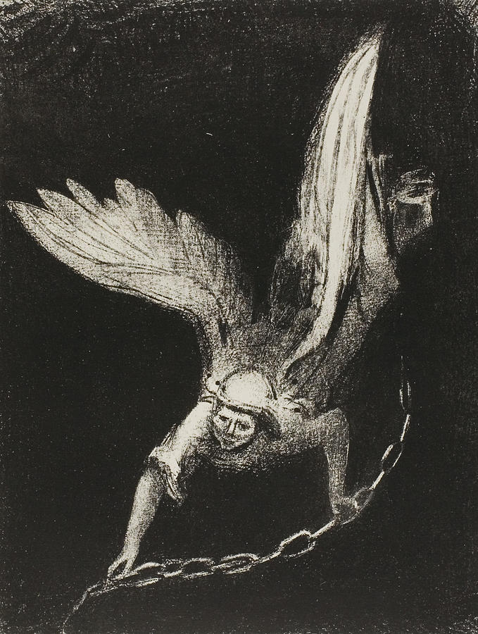 And I Saw an Angel Come Down from Heaven Relief by Odilon Redon