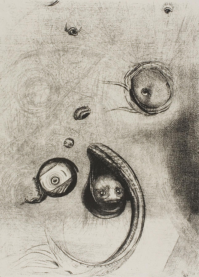 And That Eyes Without Heads Were Floating Relief by Odilon Redon