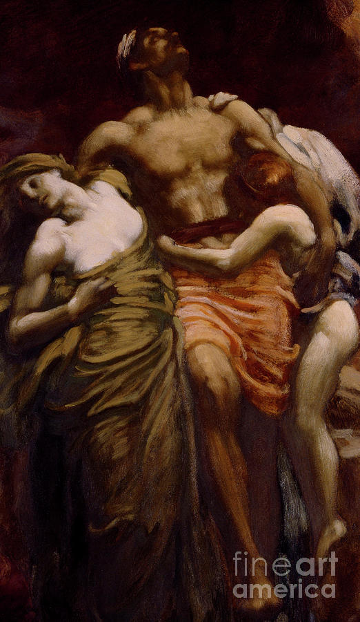 Up Movie Painting - And the Sea Gave Up the Dead Which Were In It, Detail by Frederic Leighton