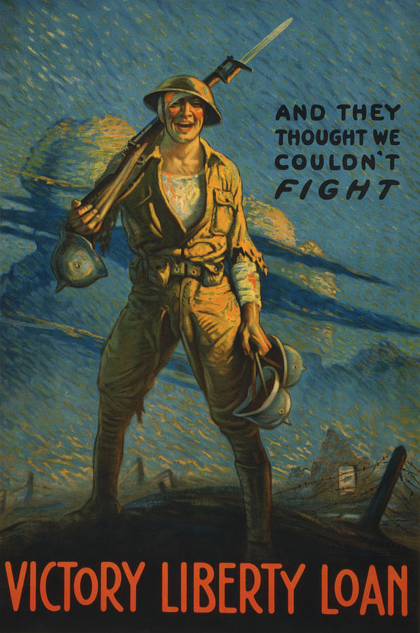 And They Thought We Couldnt Fight - Victory Liberty Loan - WWI 1919 Painting by War Is Hell Store