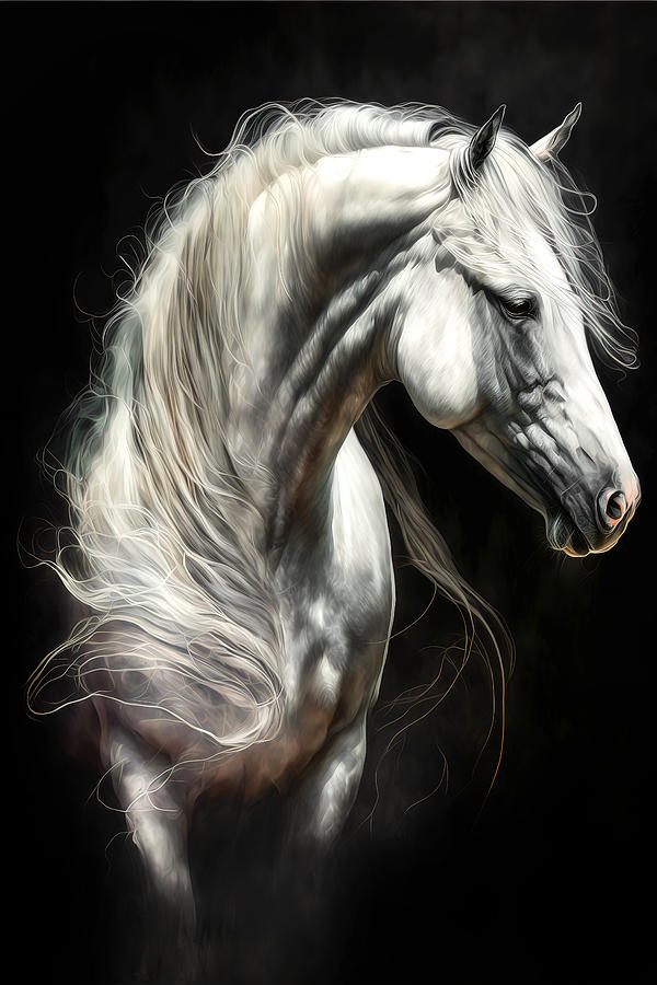 Andalusian On Black Digital Art by Wes and Dotty Weber - Fine Art America