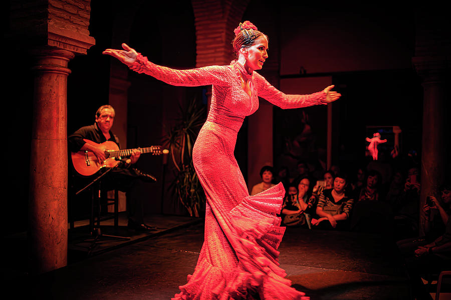 Andalusian Passion - Flamenco in the Spotlight in Seville Photograph by Benoit Bruchez