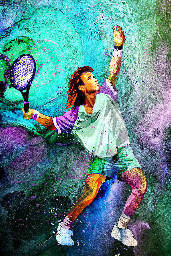 Andre Agassi Dream 01 Painting by Miki De Goodaboom