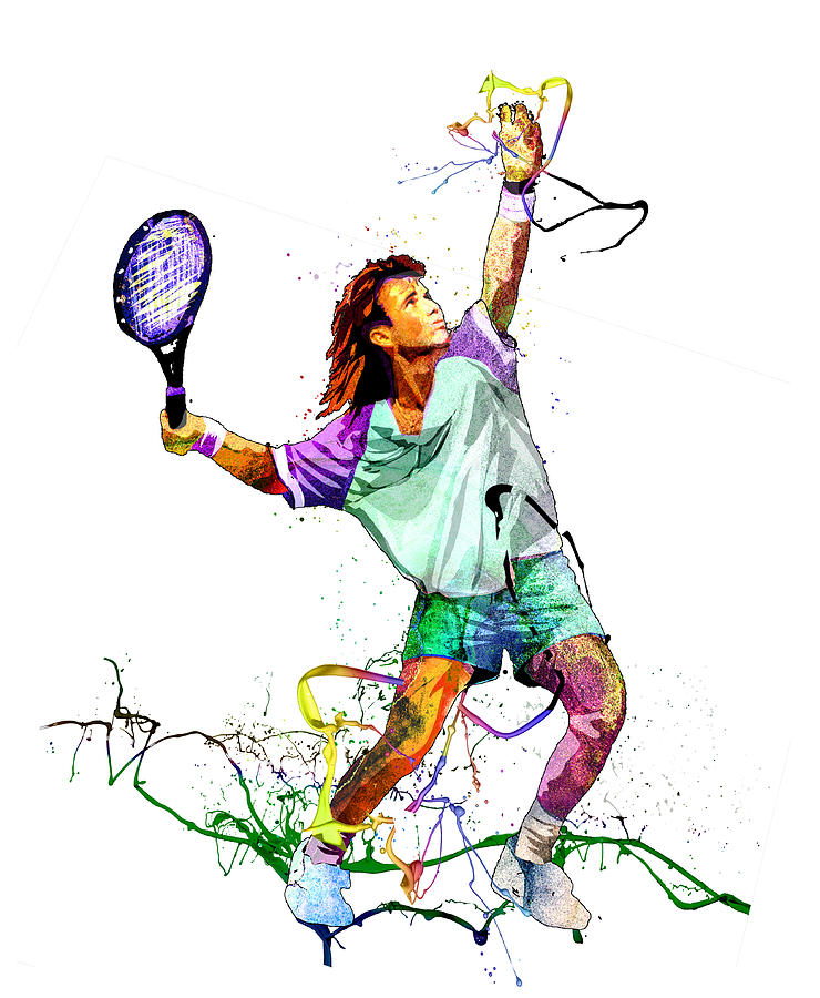 Andre Agassi Passion 01 Mixed Media by Miki De Goodaboom