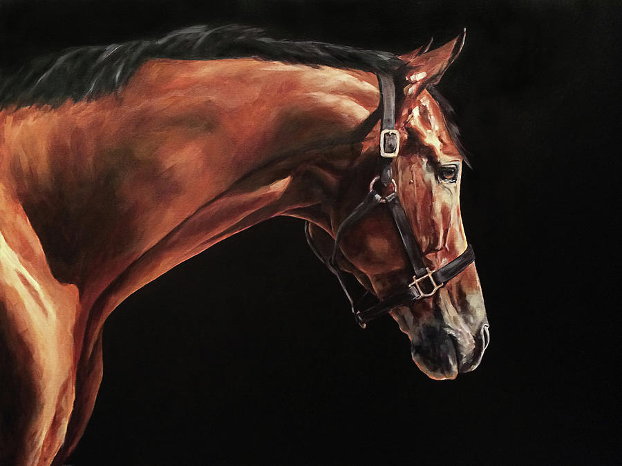Horse Painting - Andre by Joan Frimberger