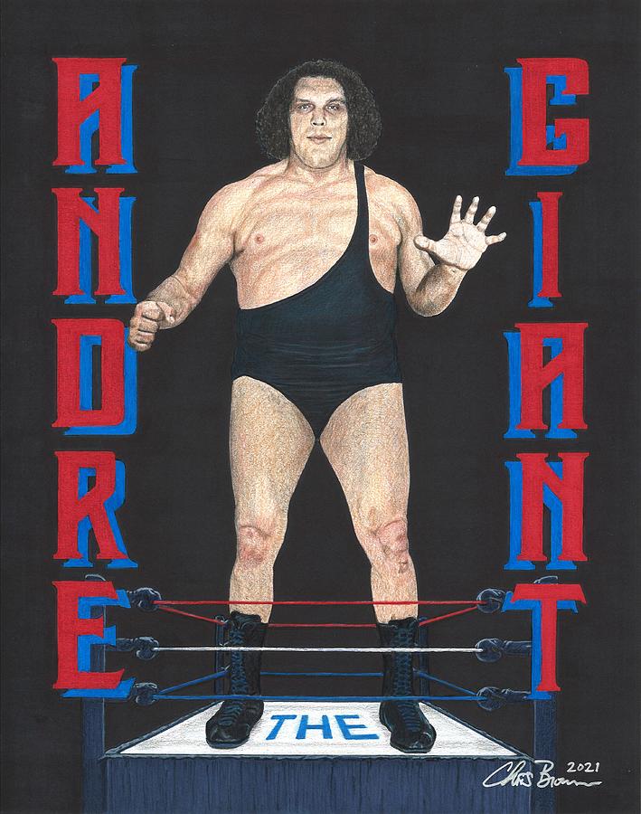 Andre the Giant Drawing by Chris Brown