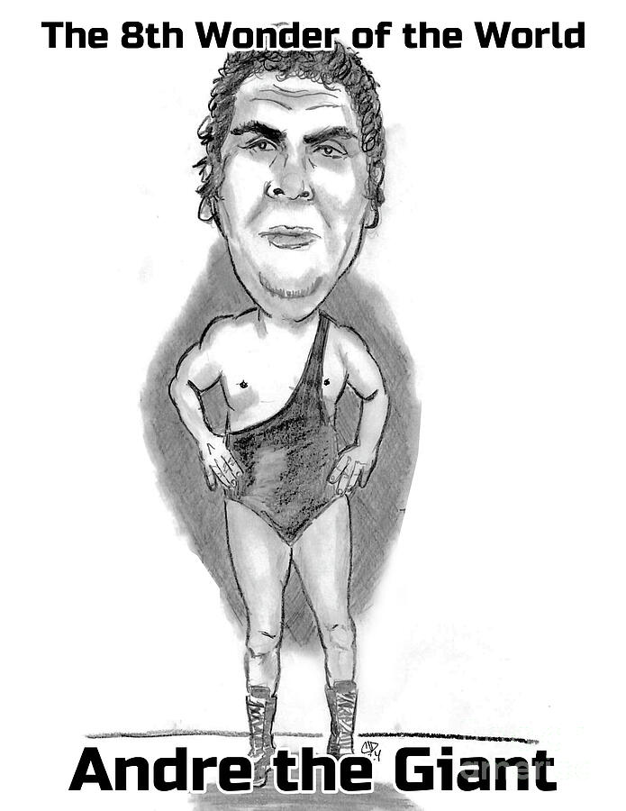 Andre the Giant Drawing by Chris DelVecchio
