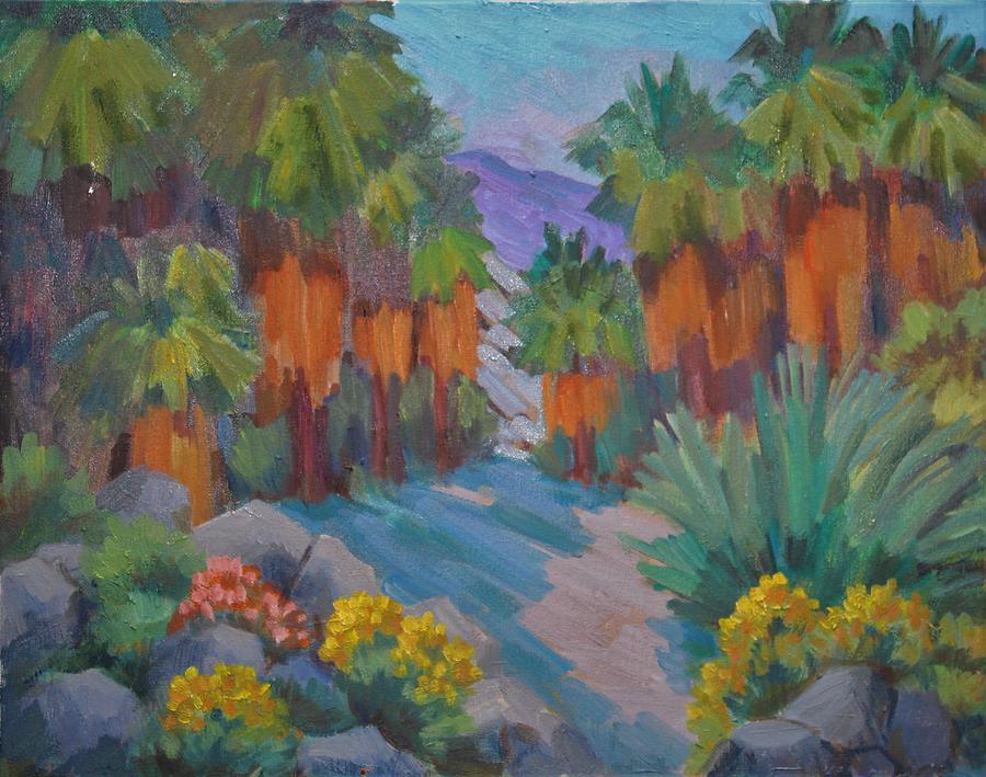 Andreas Canyon Spring Bloom Painting by Diane McClary