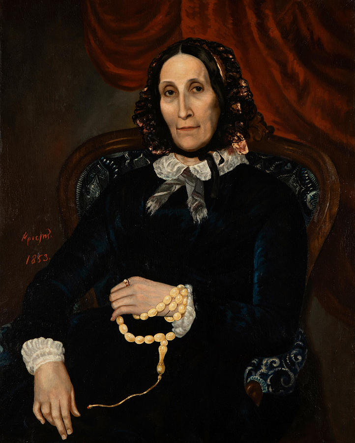 ANDREAS KRIEZISThe portrait of Orgetta Mavrokordatou Painting by Artistic Rifki