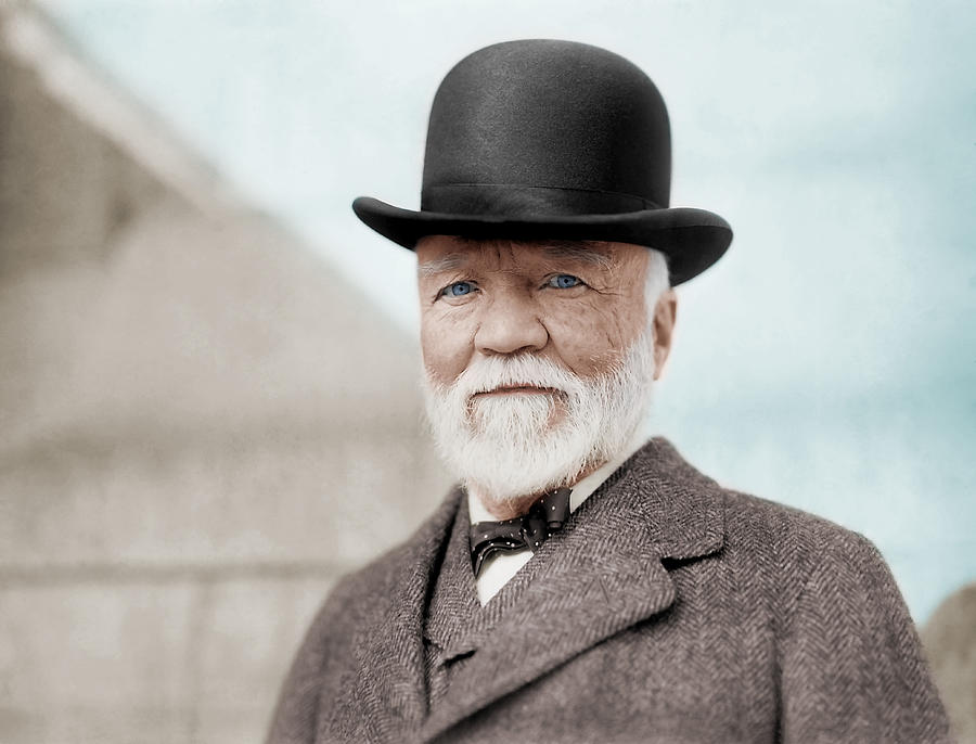 Andrew Carnegie Portrait - 1913 - Colorized Photograph by War Is Hell Store