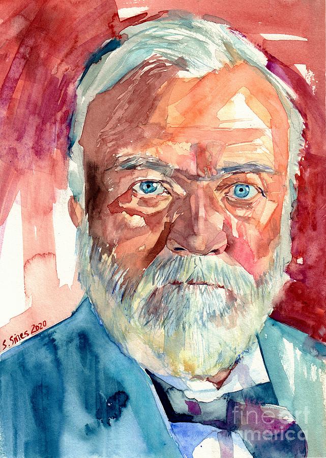 Andrew Carnegie Painting - Andrew Carnegie Portrait by Suzann Sines