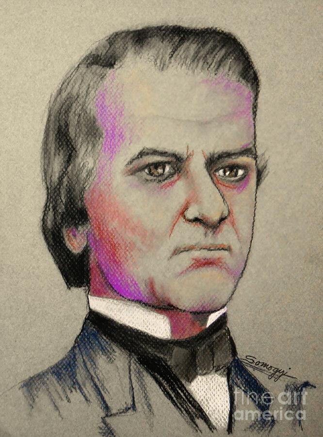 Andrew Johnson Drawing by Jayne Somogy