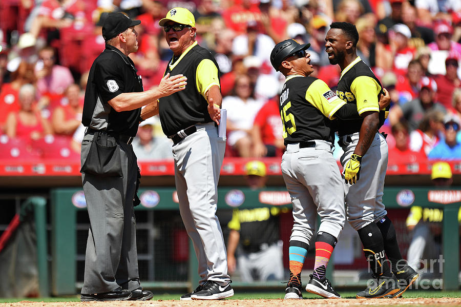 Andrew Mccutchen, Clint Hurdle, and Joey Cora Photograph by Jamie Sabau Andrew Mccutchen, Clint Hurdle, and Joey Cora Photograph by Jamie Sabau