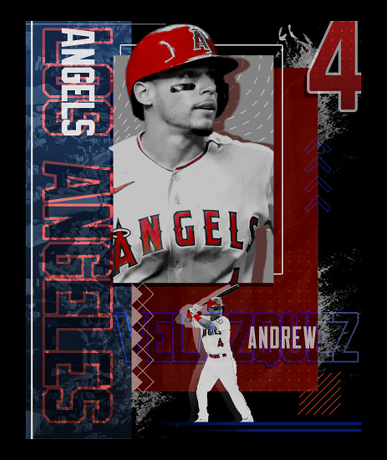 Andrew Velazquez Baseball Paper Poster Angels 2 Digital Art by Kelvin ...