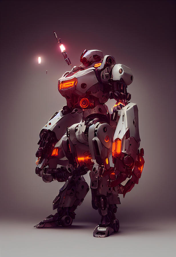 Android Mecha Large And Bulky Impressive Grim Overwatch Destiny Concept ...