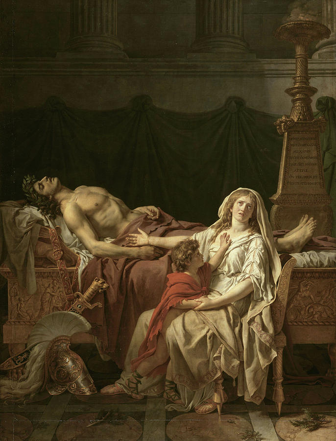Greek Painting - Andromache Mourning Hector by Jacques-Louis David