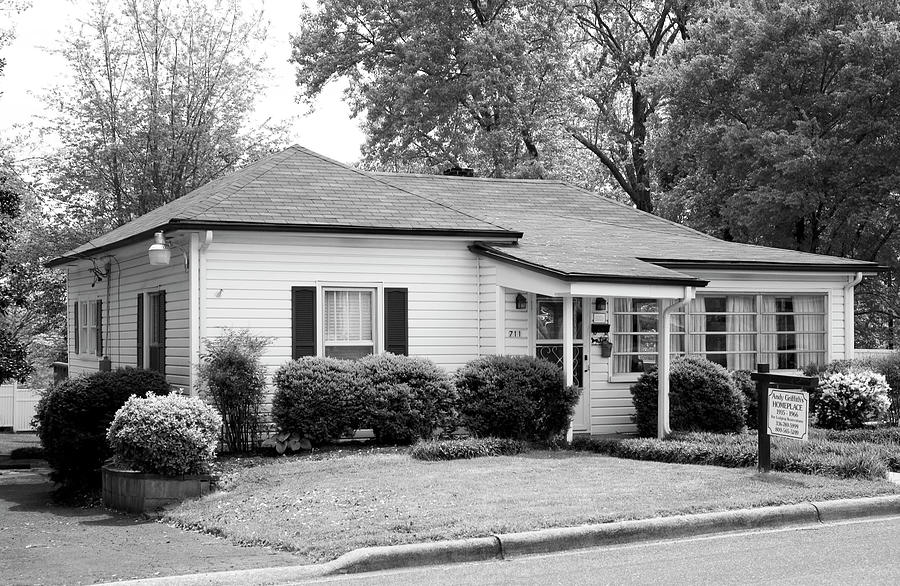 Andy Griffith Home Place Mt. Airy NC BW Photograph by Bob Pardue
