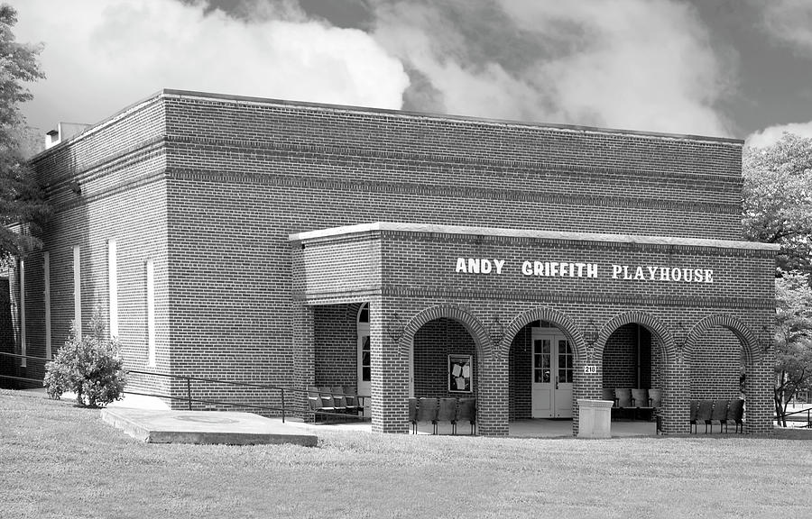 Andy Griffith Playhouse Mt. Airy NC BW Photograph by Bob Pardue