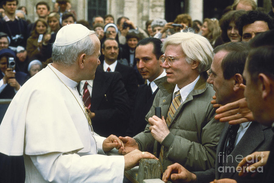 Andy Warhol and Pope John Paul II Photograph by Lionello Fabbri