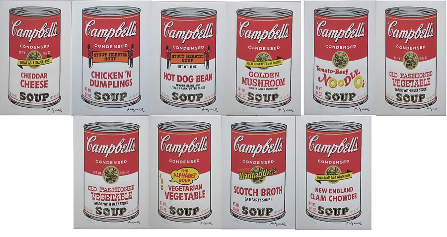 squat mens Krigsfanger Andy Warhol Campbell's Soup lithographs complete set 10 prints Painting by Andy  Warhol - Fine Art America