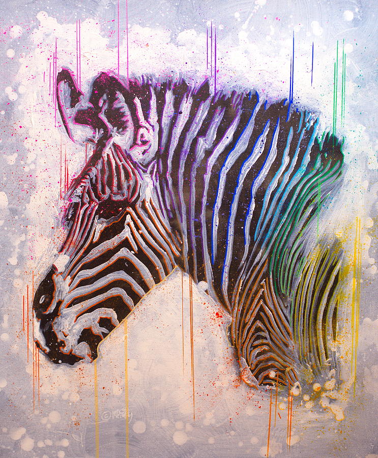 Zebra Painting - Andy Warhol Grevy Zebra by Michael Andrew Law Cheuk Yui