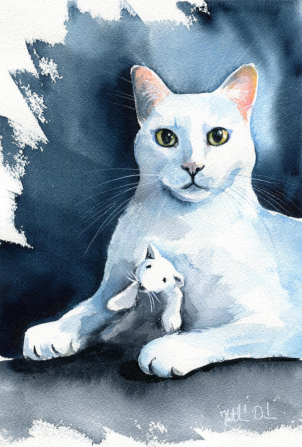 Andy Warhol - White Cat Painting Painting by Dora Hathazi Mendes