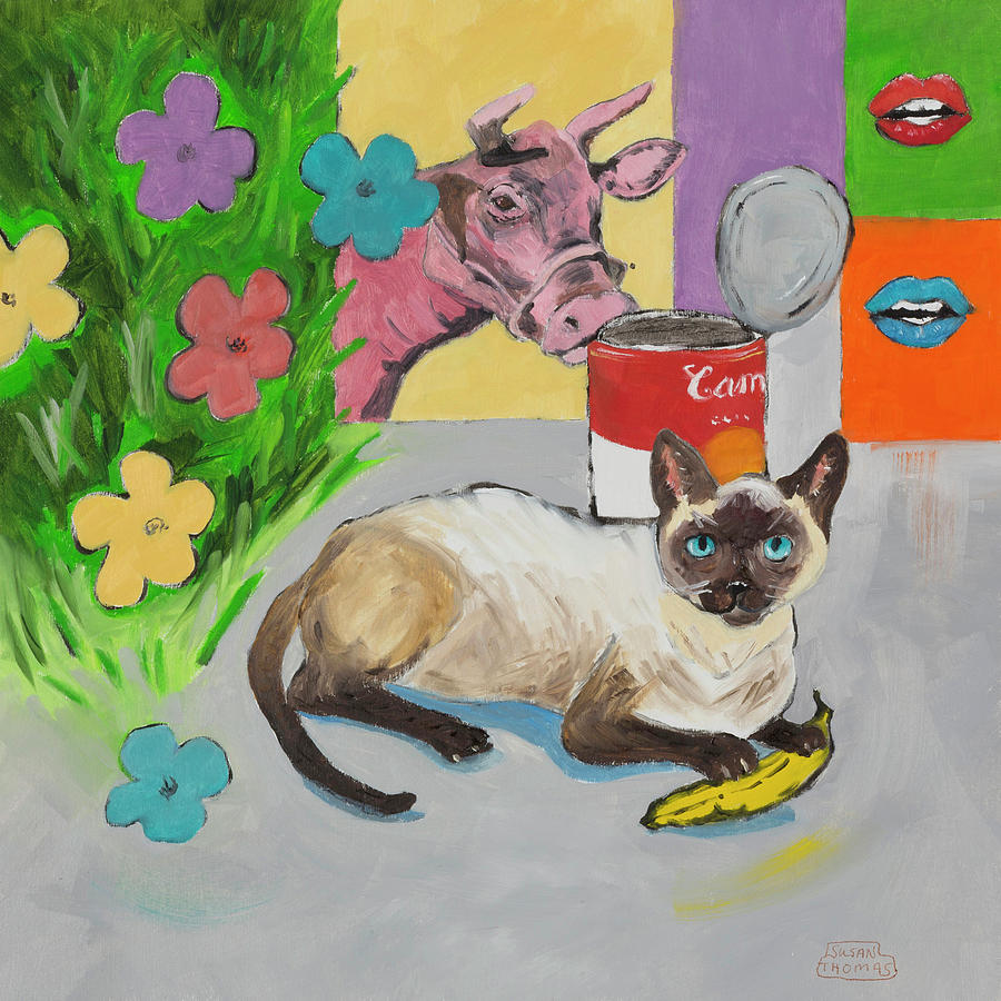 Andy Warhols cat Painting by Susan Thomas
