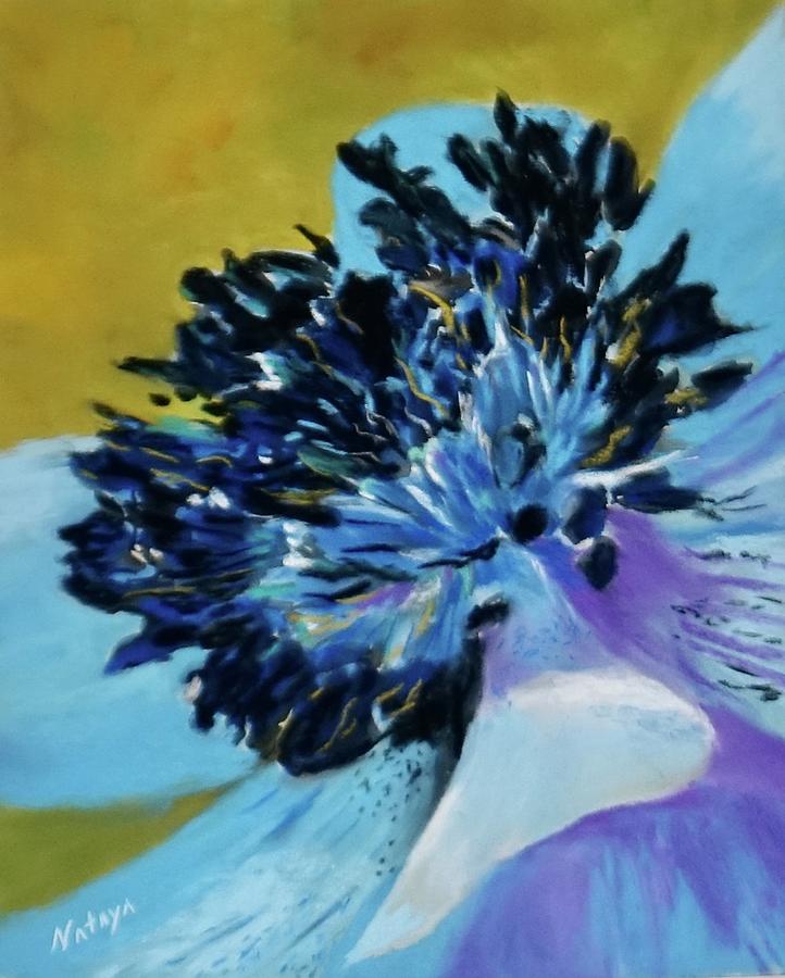 Anemone In Blue Pastel by Nataya Crow