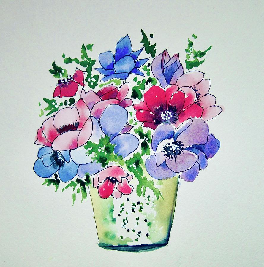 Anemones Painting by Dominique Bachelet