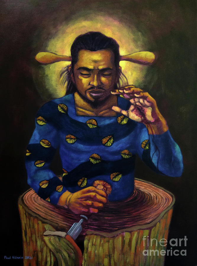 Ang Manlililok ng Kamalayan The Carver of Enlightenment Painting by Paul Hilario