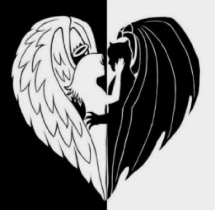 Black And White Digital Art - Ange ou demon by Mopssy Stopsy