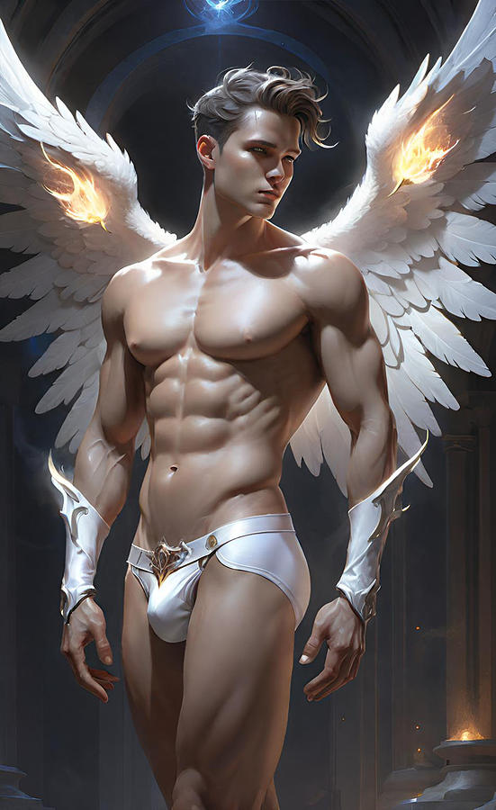 Fantasy Digital Art - Angel 2 by Barroa Artworks