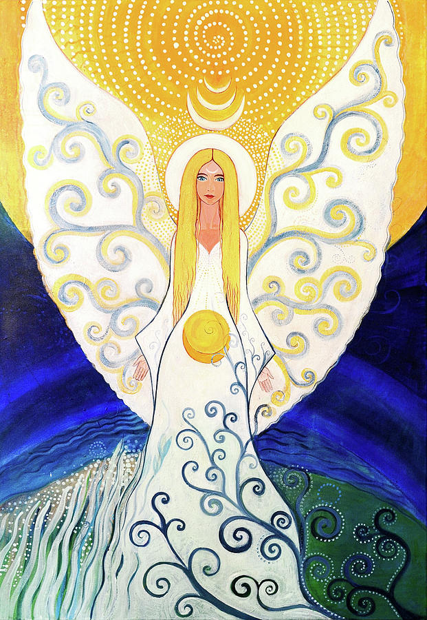 Mandala Painting - Angel by Agnieszka Szalabska Mandala Painting - Angel by Agnieszka Szalabska