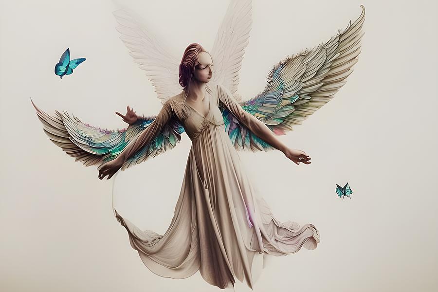 Angel and Butterflies Digital Art by Beverly Read
