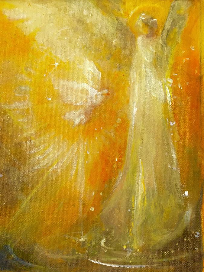 Angel and Dove Painting by Marija Schwarz - Fine Art America