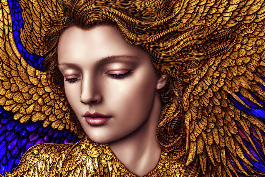 Peaceful Guardian Angel Digital Art by Peggy Collins