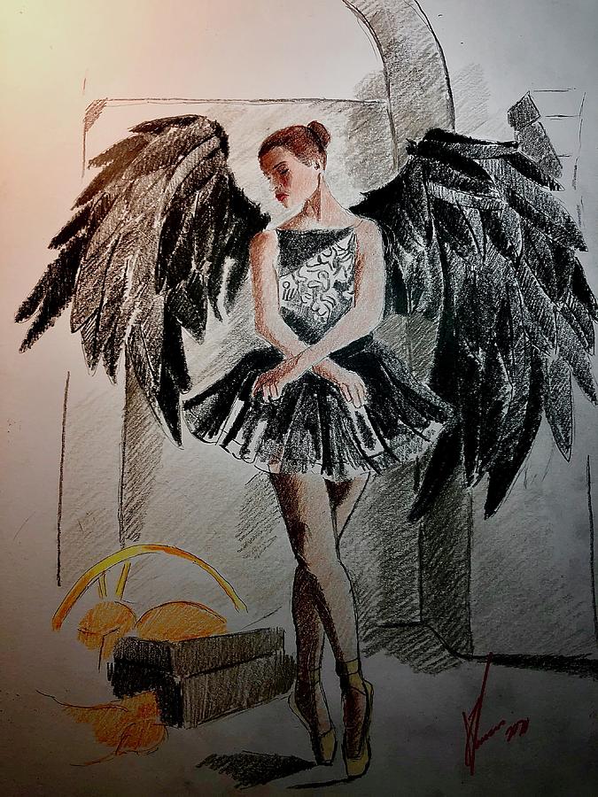 Angel ballerina Drawing by James