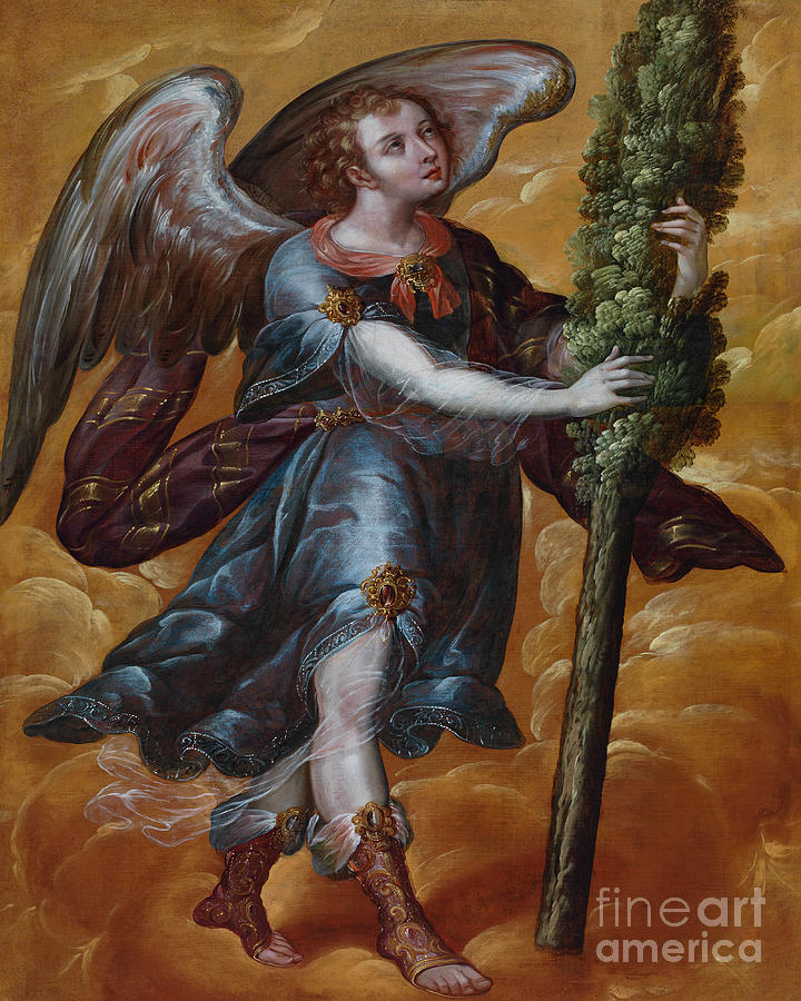 Angel Carrying a Cypress - CZACC Painting by Juan Correa
