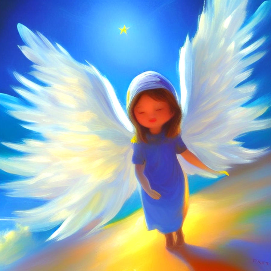 Angel Cherub Digital Art by Caterina Christakos