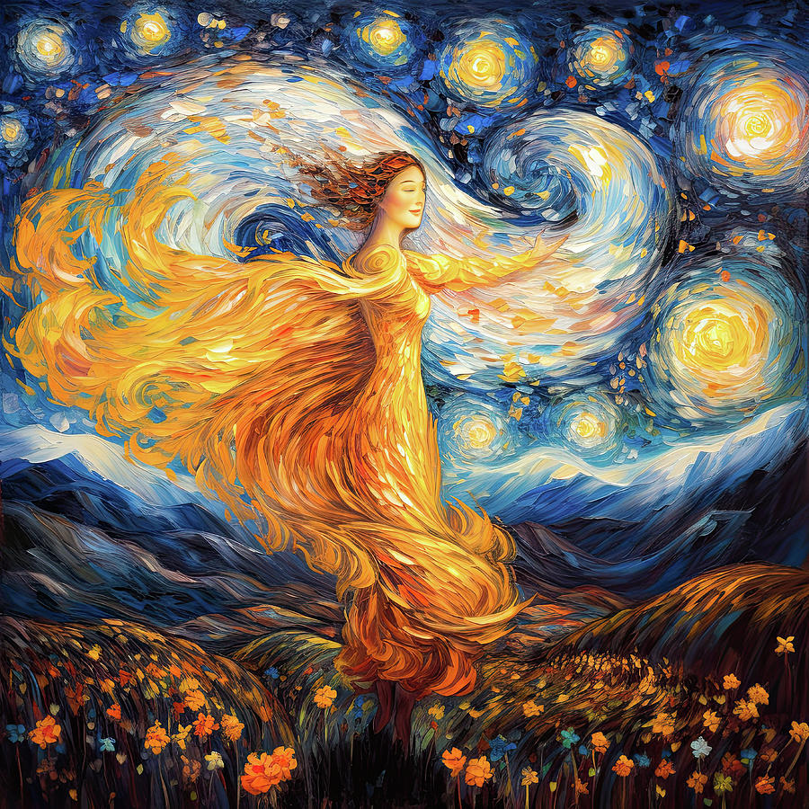 Angel Dream 06 Warm Starry Night Digital Art by Matthias Hauser